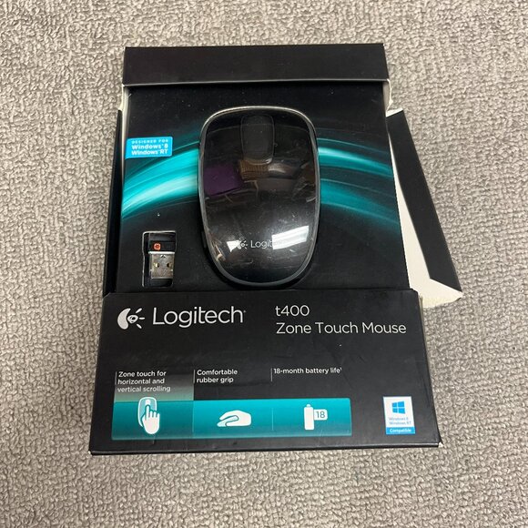 Logitech T400 Zone Touch Wireless Mouse Computer Mouse Windows Ripped Box